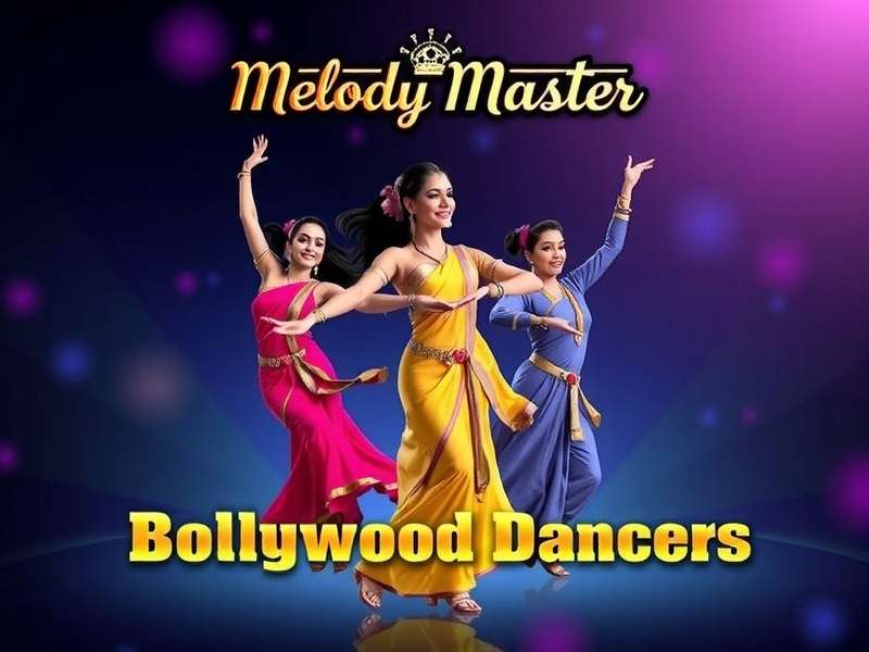Melody Master Game Banner Showcasing Bollywood Dancers